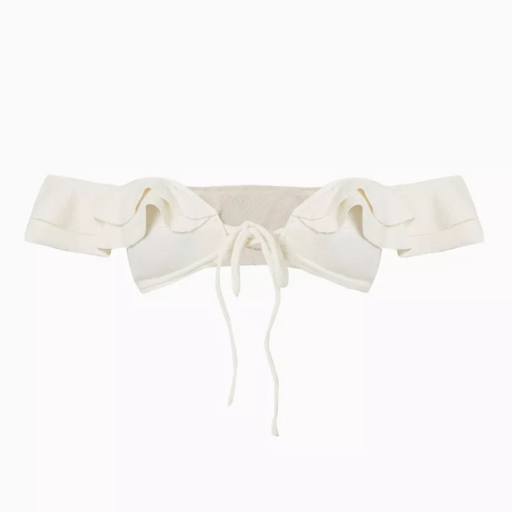 Clubs Bossa white ruffle bikini small NWT